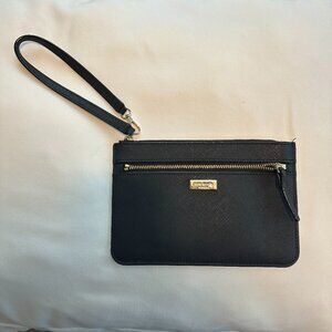 Kate Spade Black Wristlet Clutch – Gold Hardware